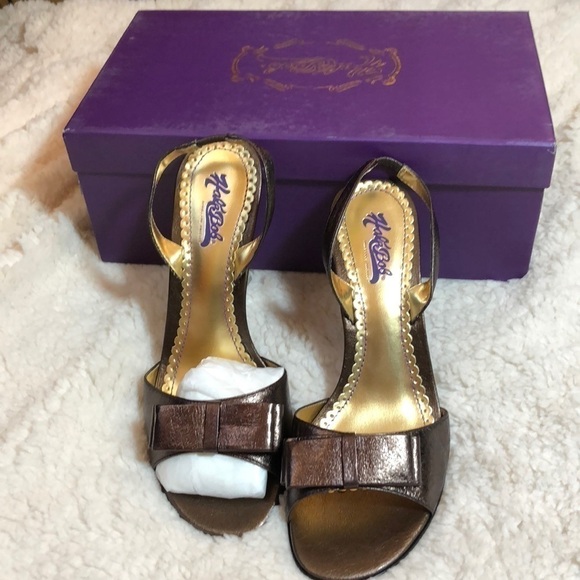 NEW-HALE Bob Acrylic Heels Brown Slingback Sandals - Picture 4 of 8